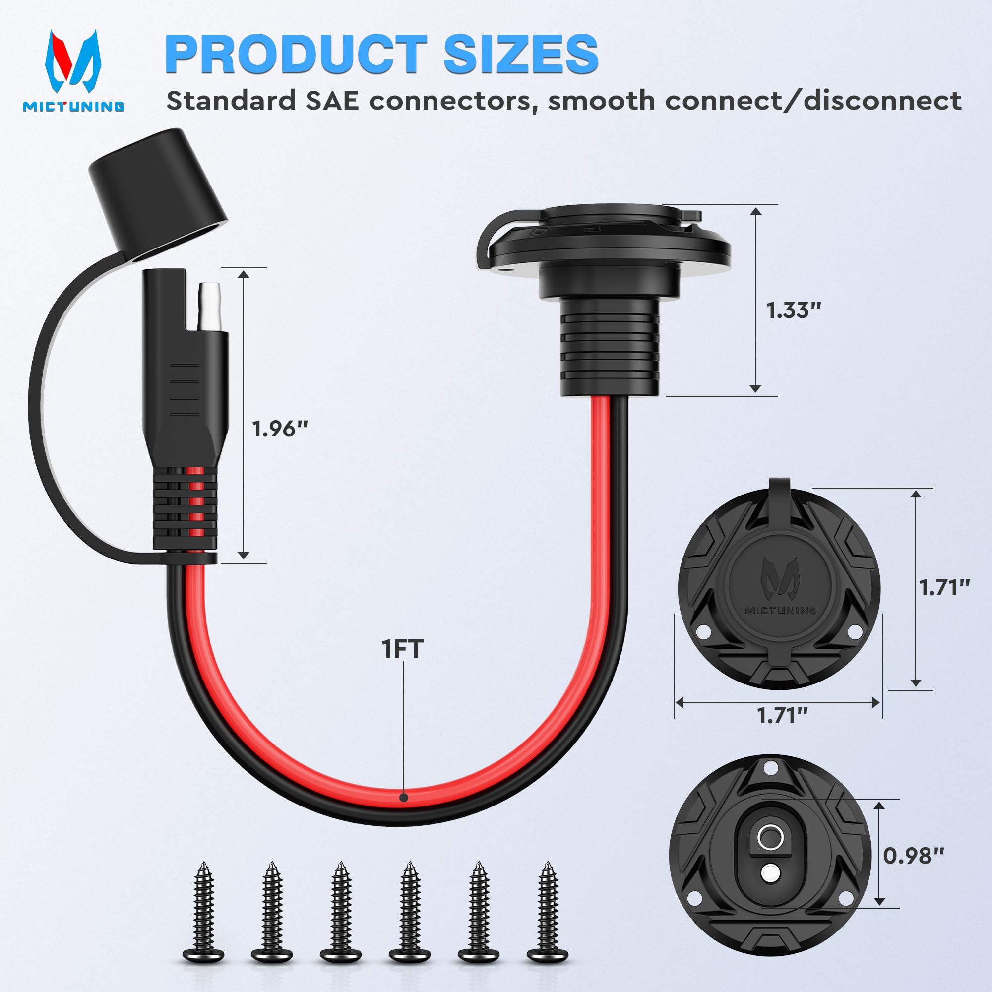 MICTUNING flush-mount screws for clean, secure installation