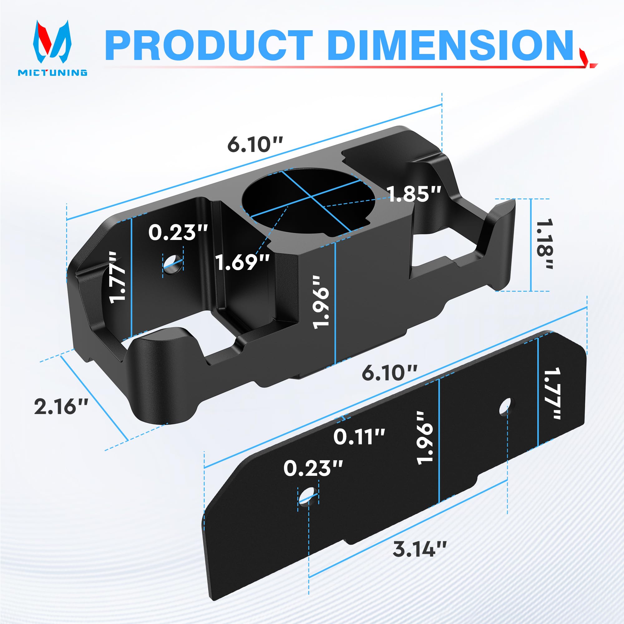 MICTUNING protective back pad and screws support secure installation