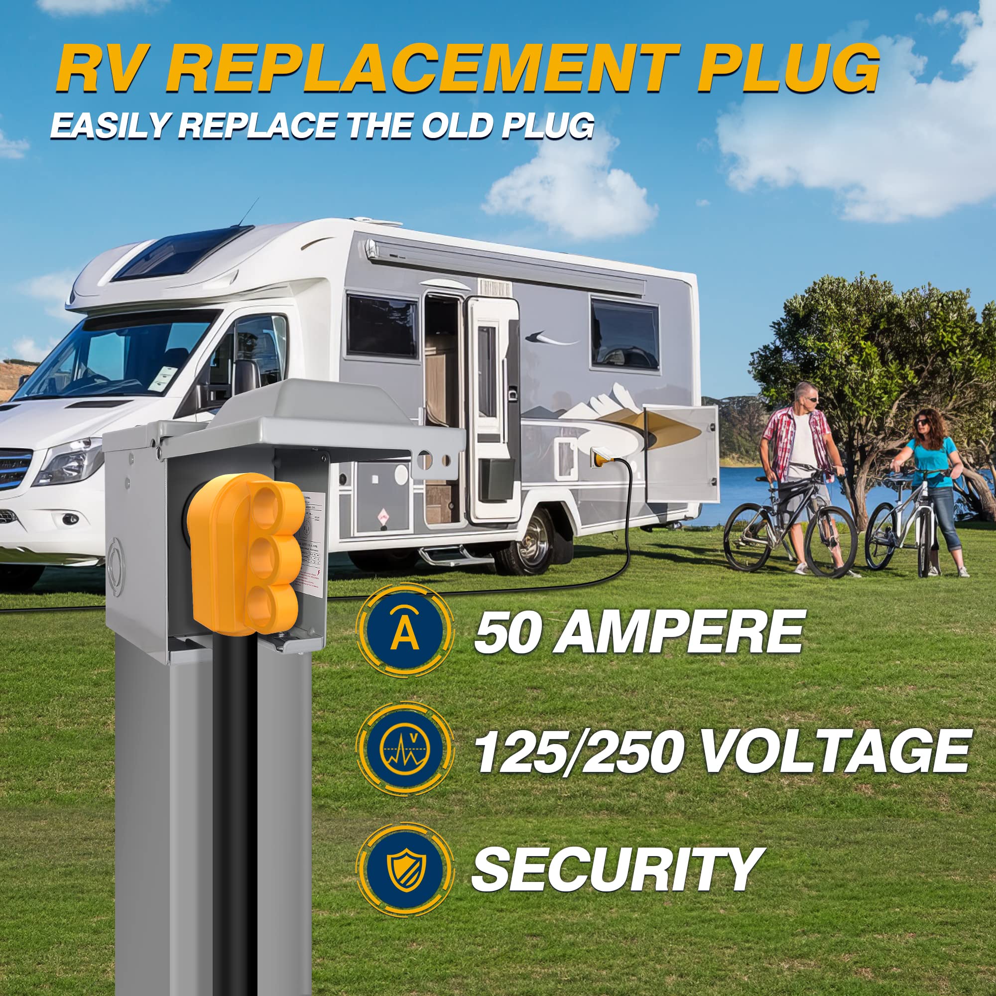 MICTUNING RV plug ergonomic handle enables effortless plugging and unplugging