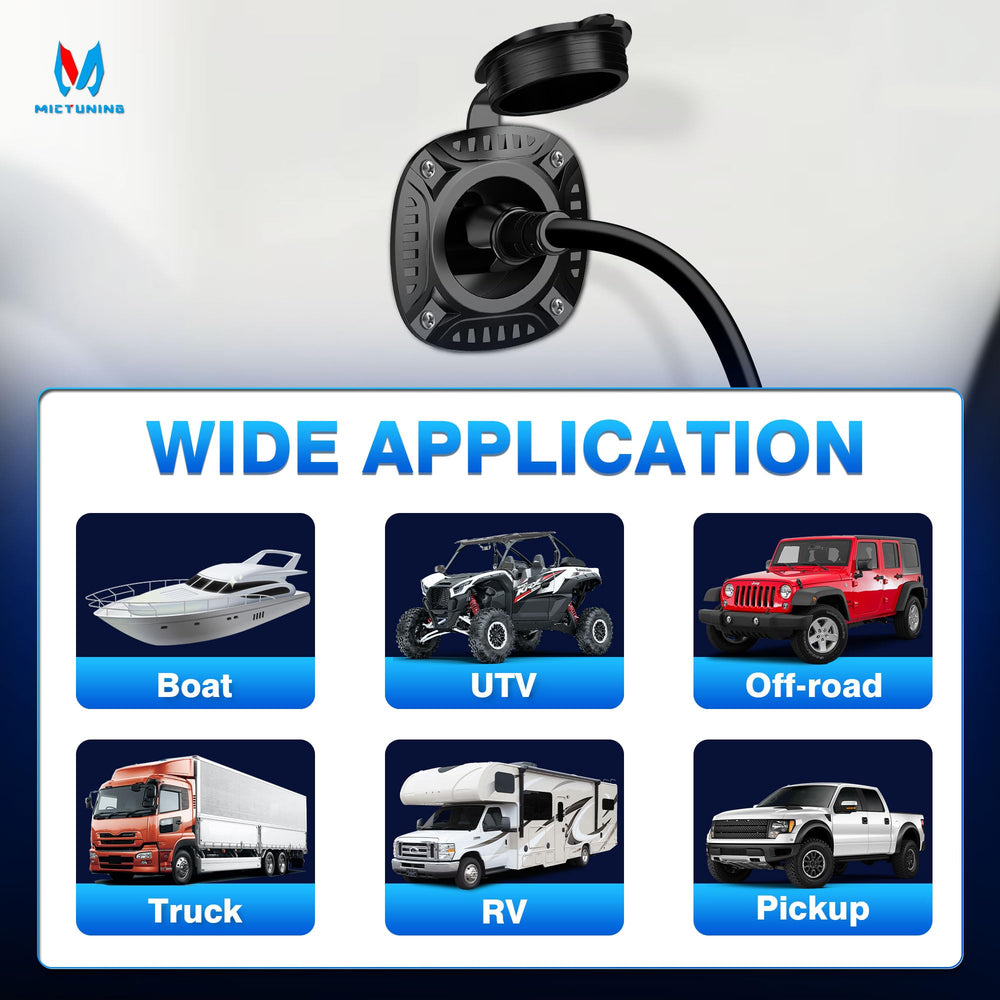 MICTUNING versatile inlet for RVs, boats, trucks, and camps.