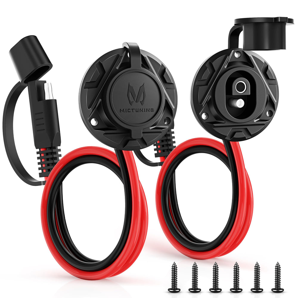 MICTUNING SAE extension 1ft showing quick-connect capability for 12–24V systems