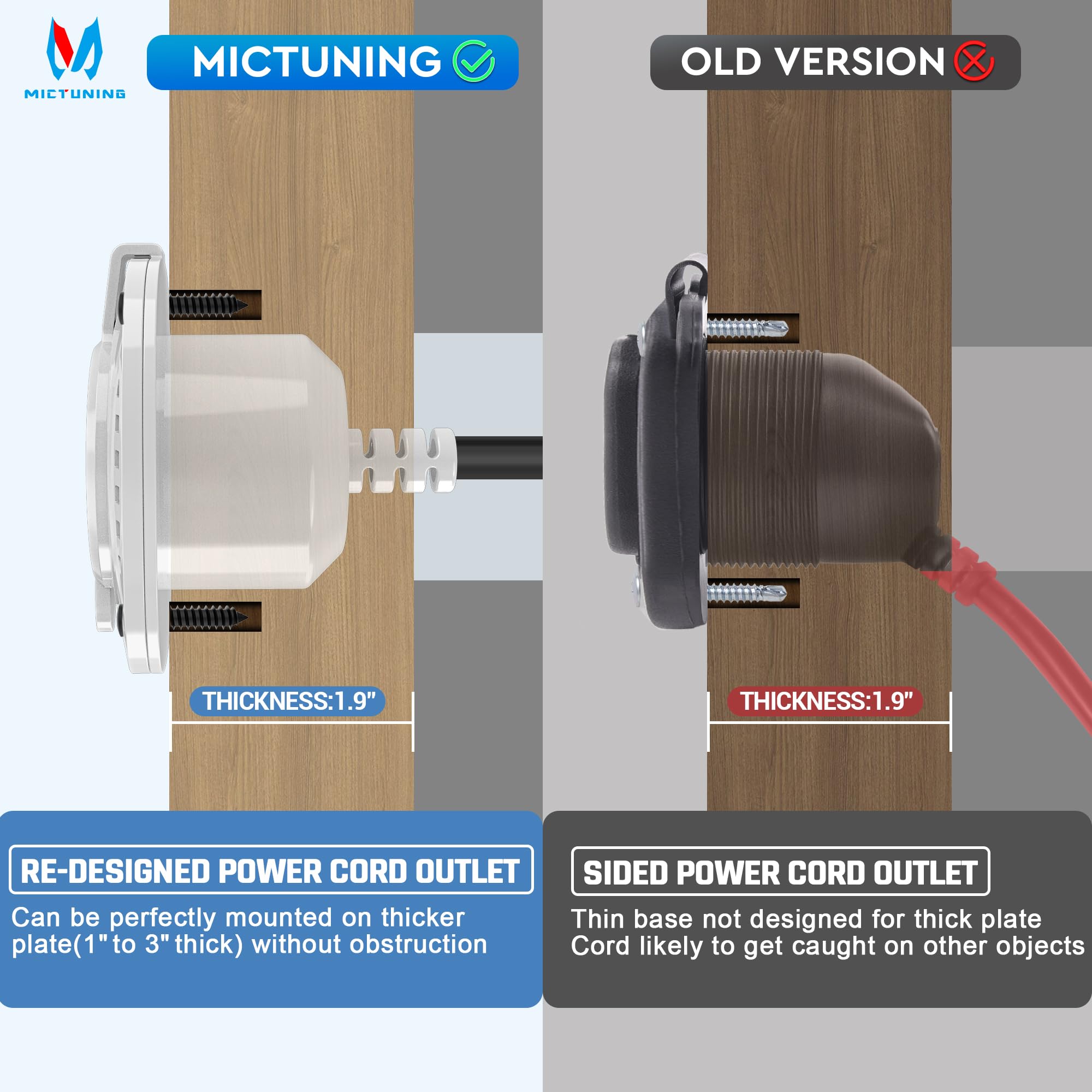MICTUNING screws included for secure mounting