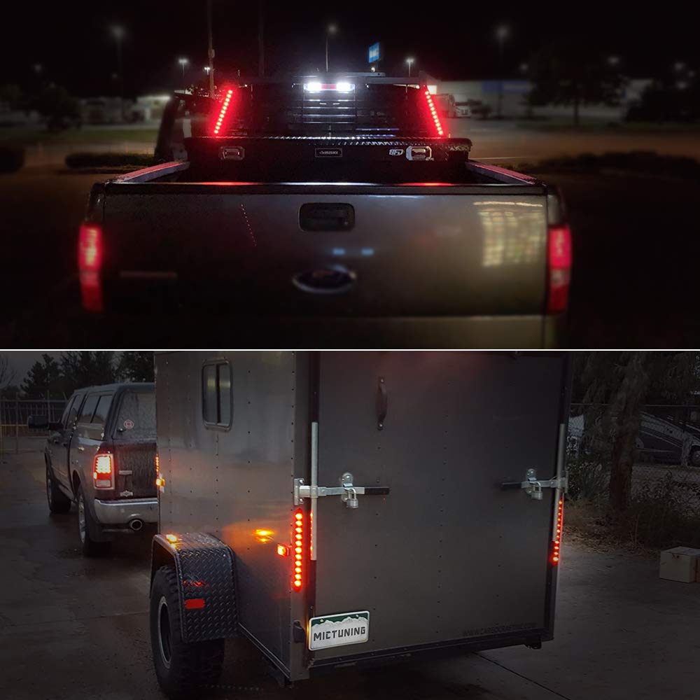 MICTUNING 11-LED red bar provides brake and tail light cues.