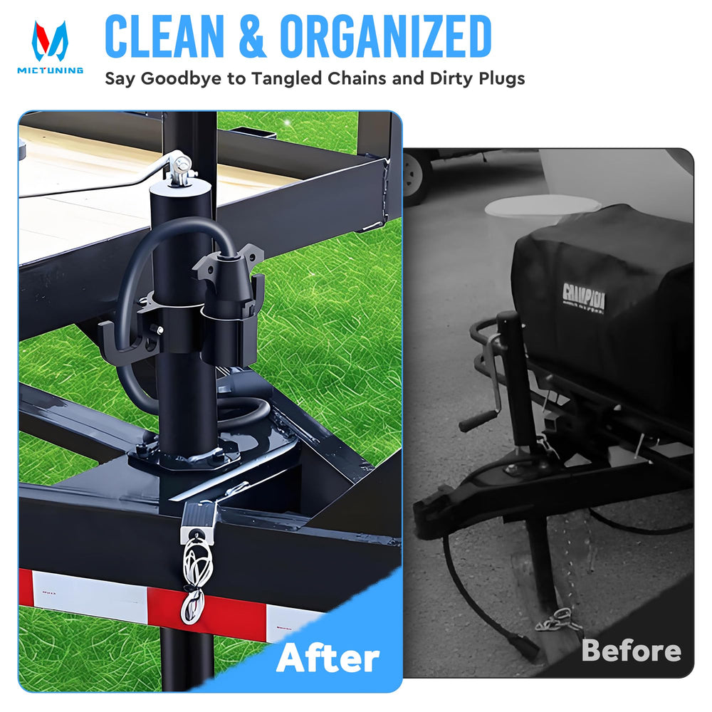 MICTUNING trailer organizer side view highlighting compact aluminum body.