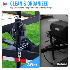 MICTUNING trailer organizer side view highlighting compact aluminum body.