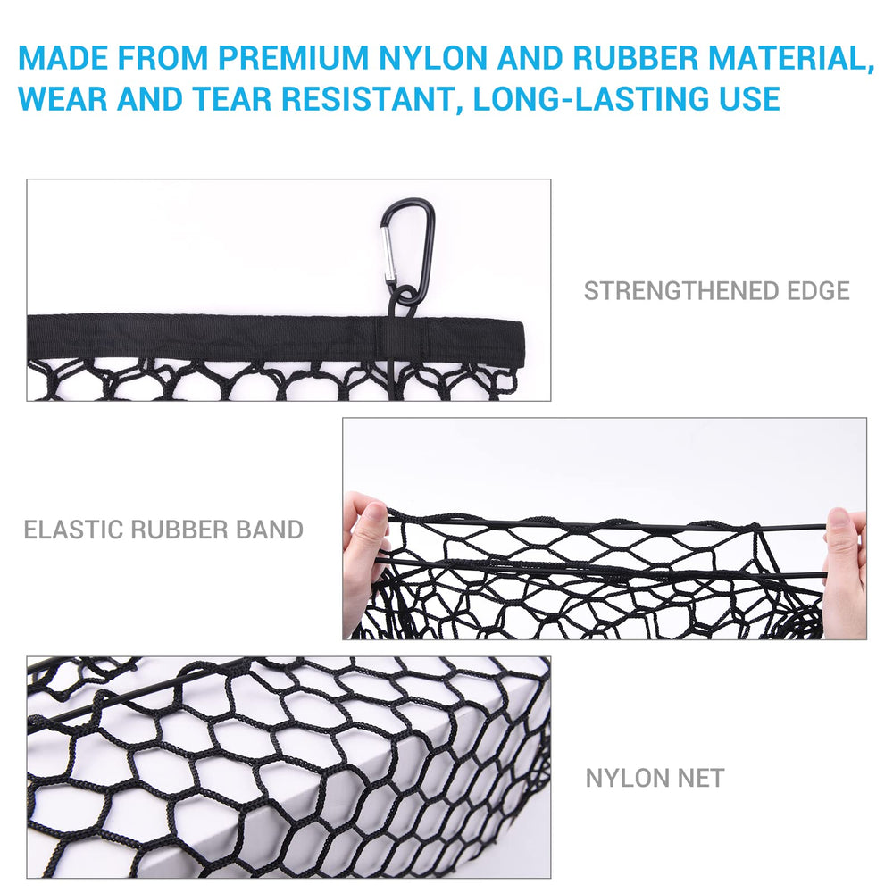 MICTUNING truck bed cargo net with hooks allows easy removal and flat storage.