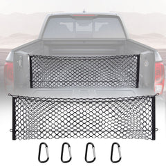 MICTUNING truck bed cargo net elastic mesh keeps groceries secure during trips.