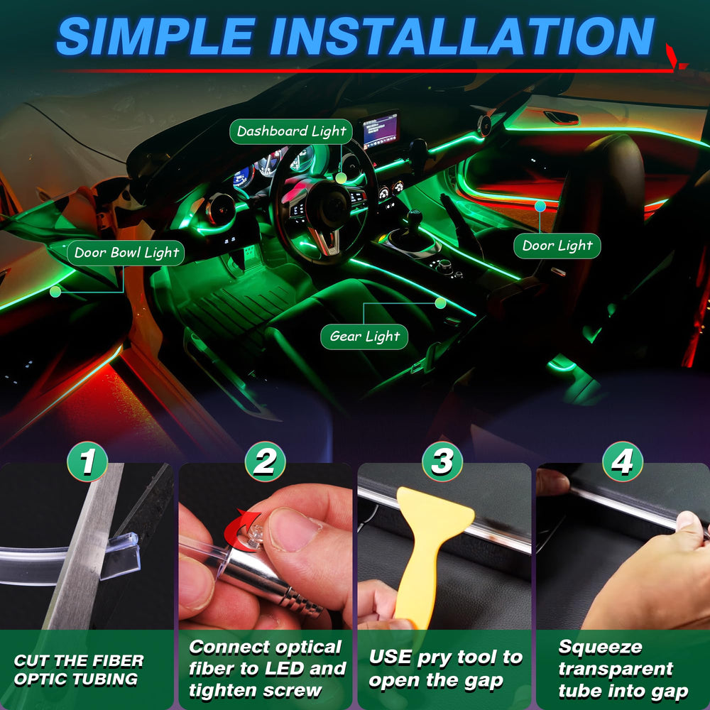 MICTUNING car USB powered ambient lights suitable for dashboard and doors