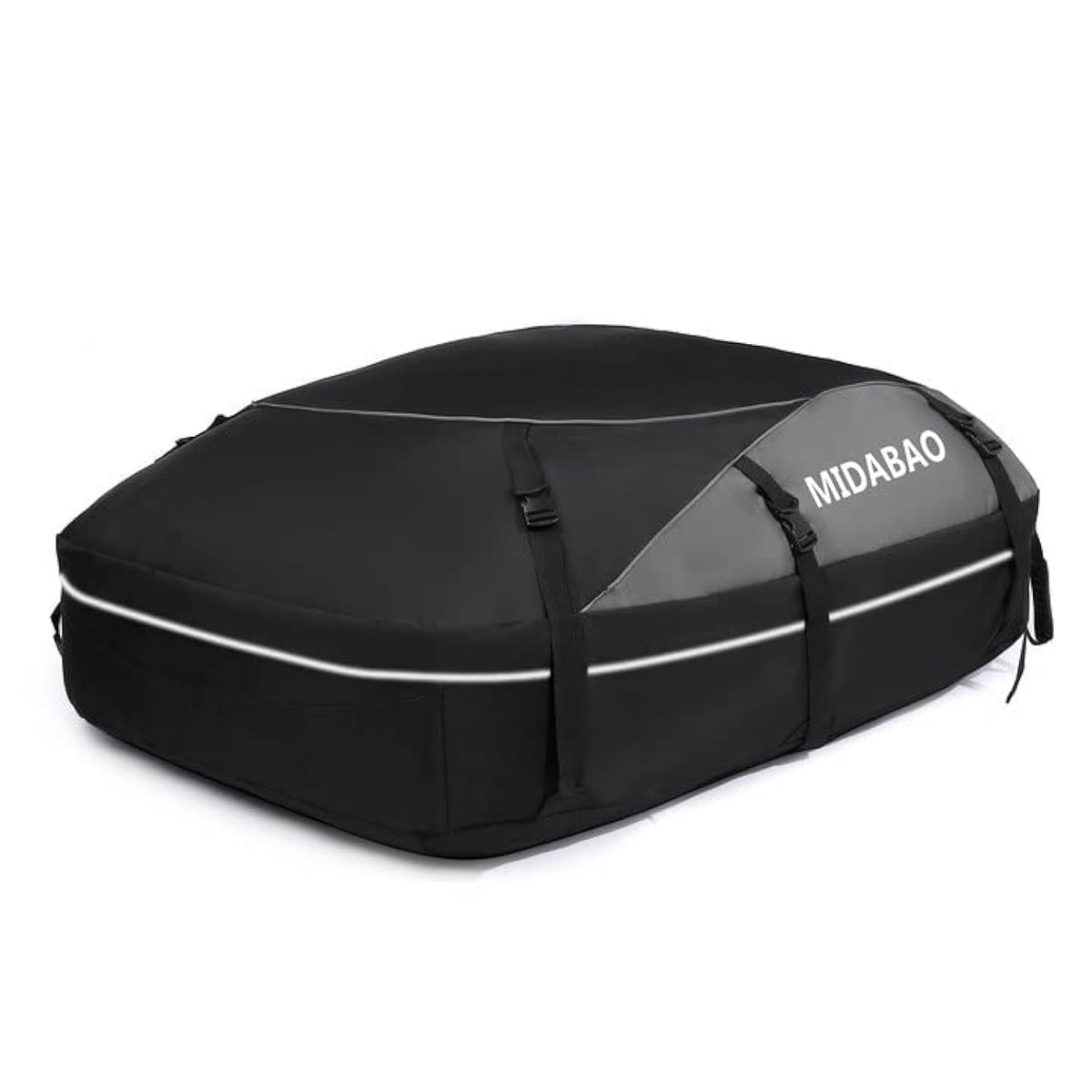 MIDABAO 20-cubic-foot roof bag overview on car, expanding cargo capacity.
