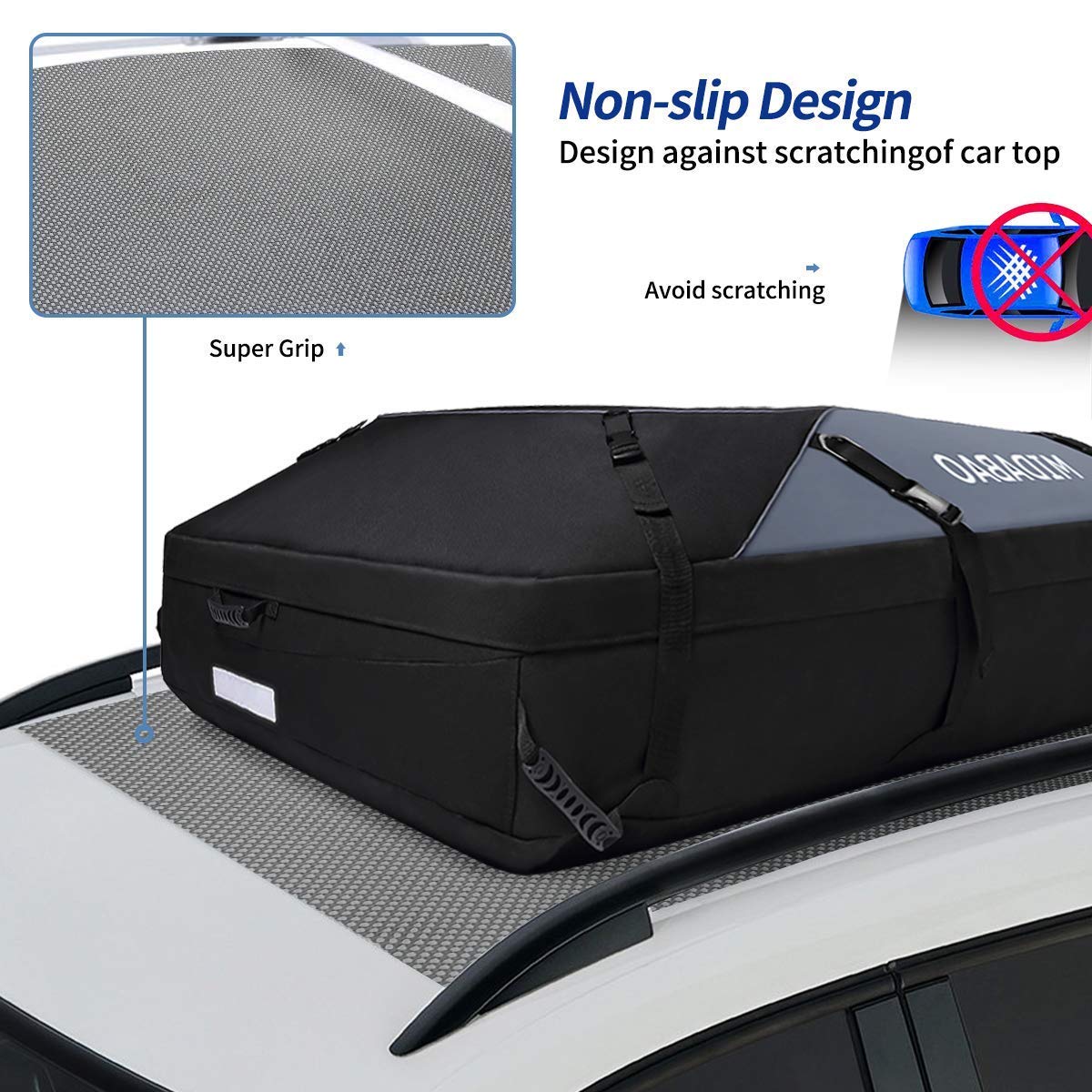 Illustration of the bag dimensions 51.1 by 39 by 17 inches signaling large capacity.