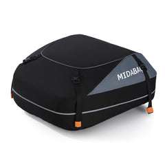 MIDABAO roof bag on car roof showing 12 cubic feet capacity