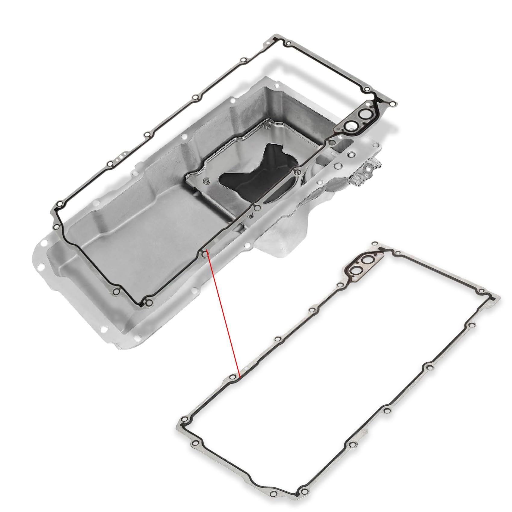 Middrivr oil pan gasket set closeup, OEM-grade seal for reliable oil containment.