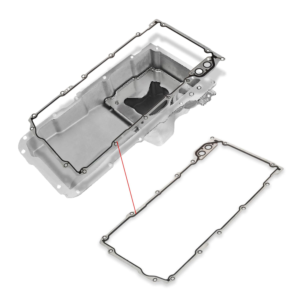 Middrivr oil pan gasket set closeup, OEM-grade seal for reliable oil containment.