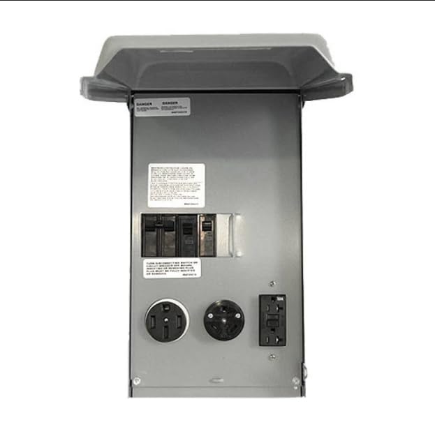 Midwest RV panel close-up showing 20A GFCI safety feature