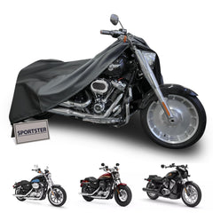 Mieapond motorcycle cover provides full coverage for Harley Sportster models, protecting against rain and dust.