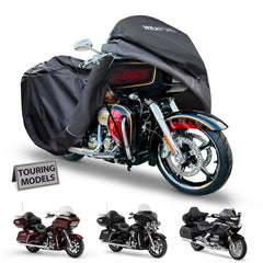 Mieapond Harley touring cover shields motorcycle from rain with waterproof fabric