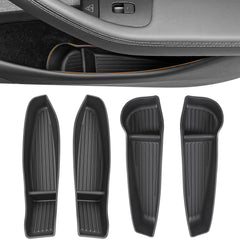 MIEF ROD front door-side tray fitted in Tesla Model Y Juniper protects pocket area