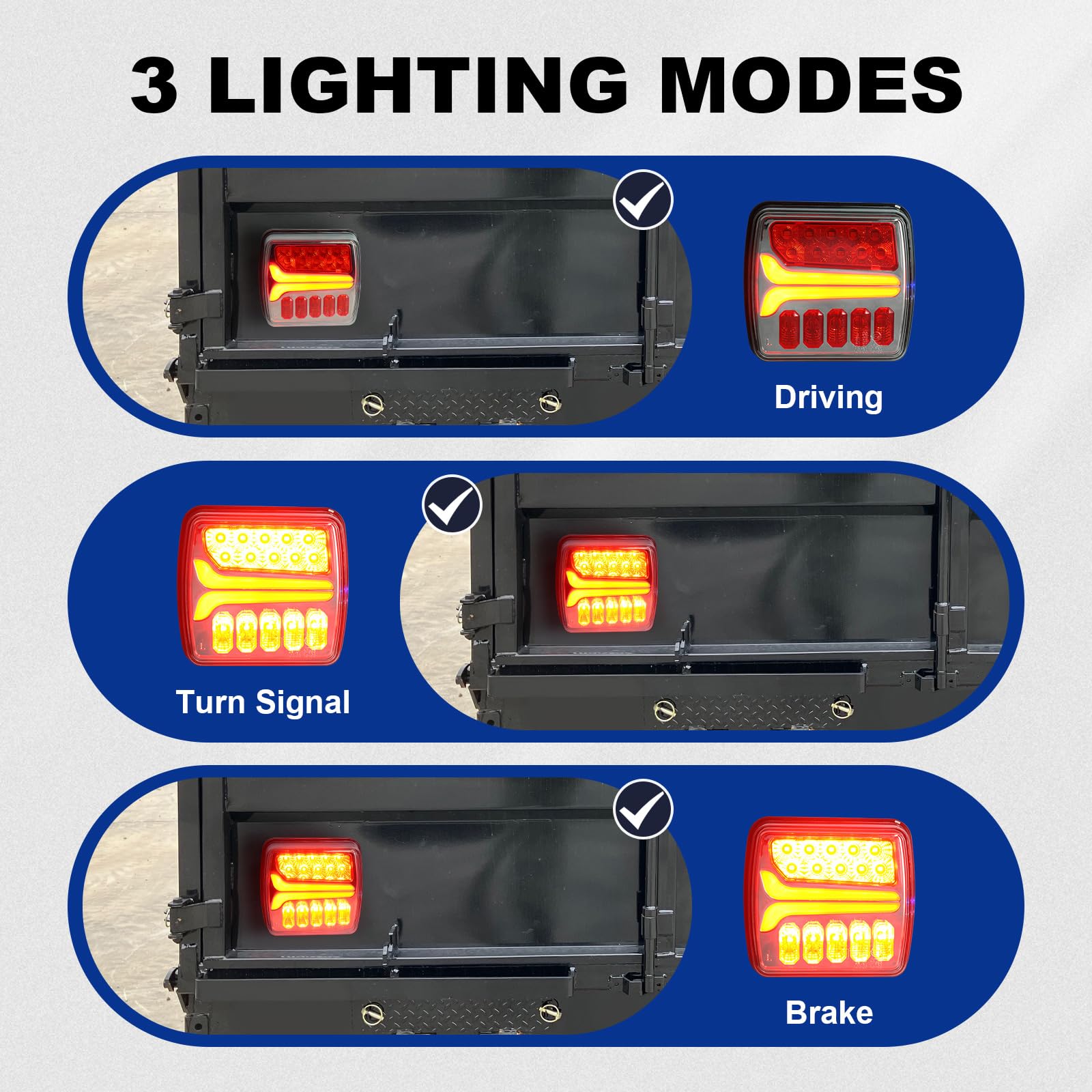 MIEFL three-mode tail lights show taillight, brake, and turn signals