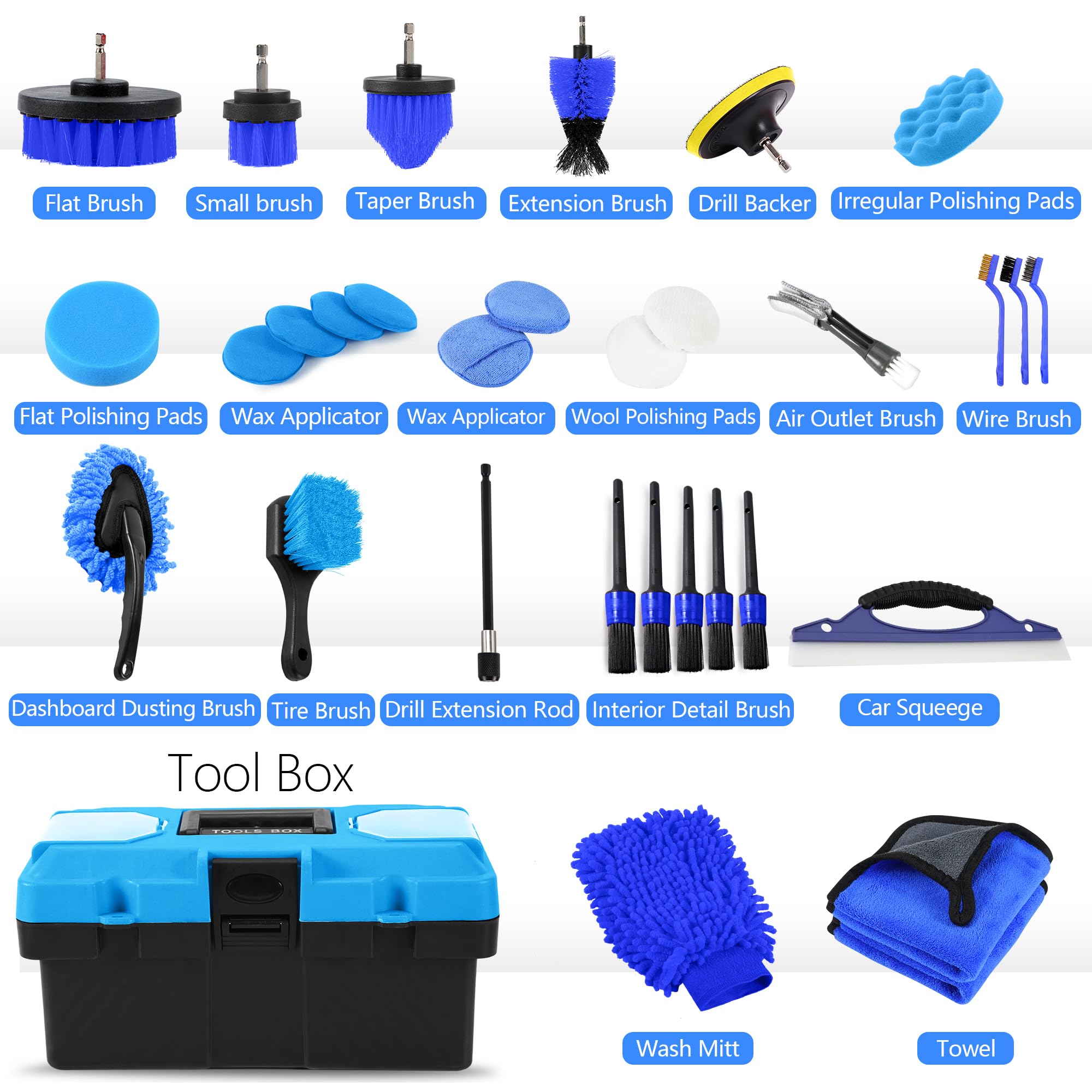 MIANYINGR drill brush attachments for efficient scrubbing on interiors and exteriors.