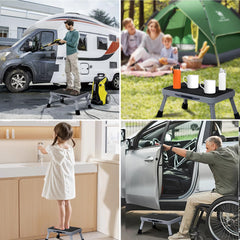 Mifami RV step stool with locking buttons for double safety.