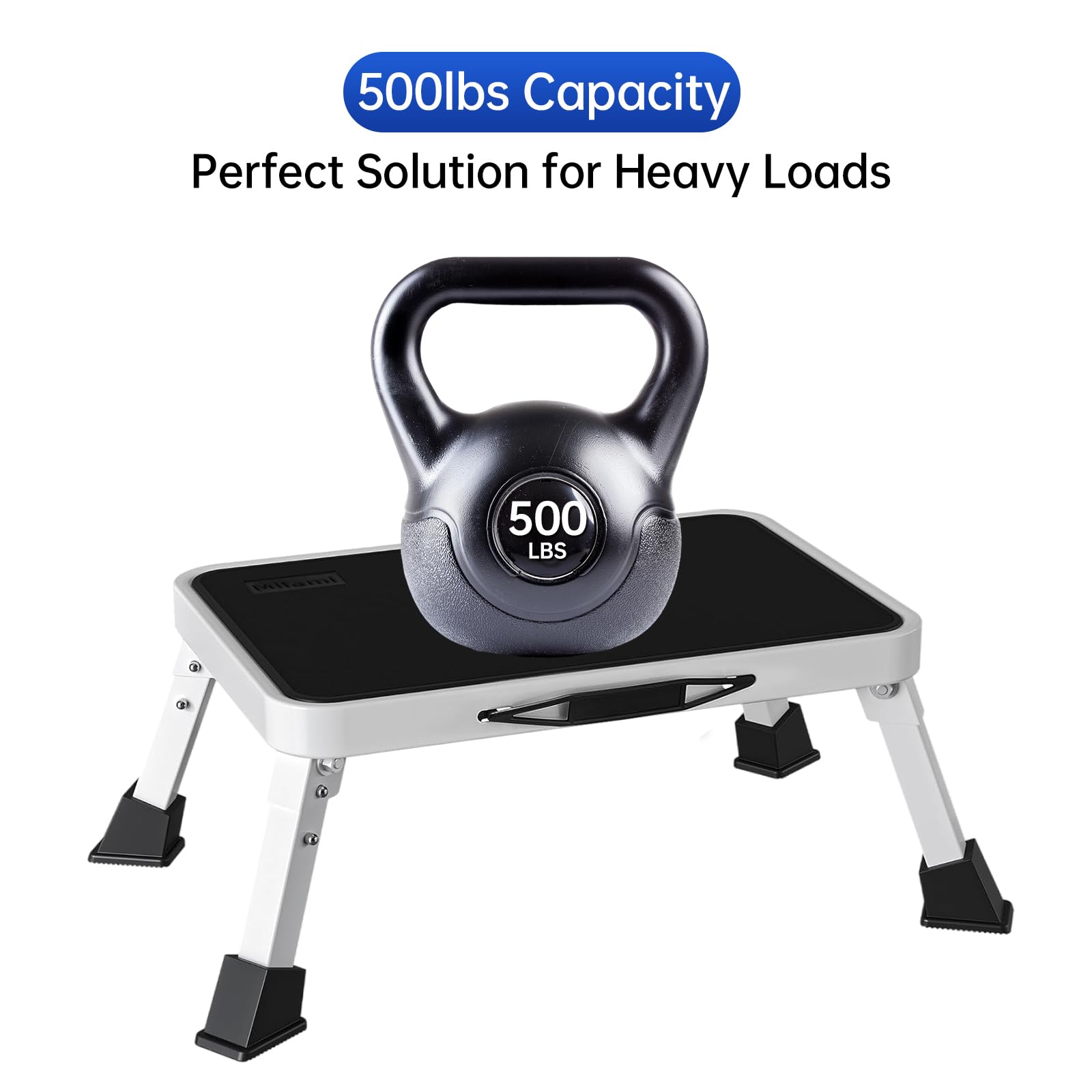 Mifami RV Step Stool non-slip platform ensures secure footing on tile.