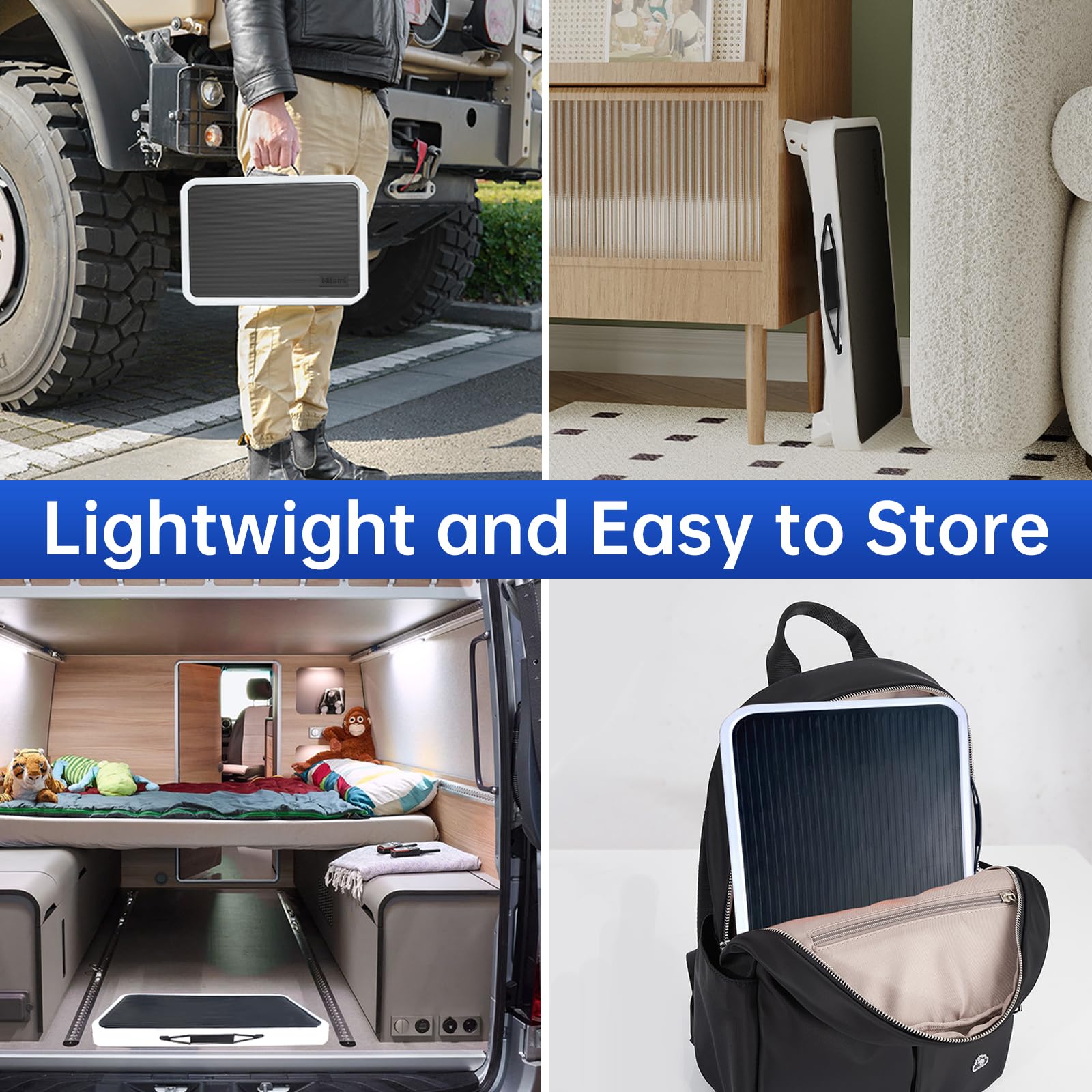 Mifami RV Step Stool side folding handle for easy carrying.
