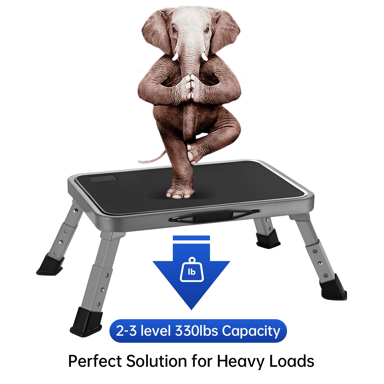Mifami step stool with 500 lb capacity supports heavy use in RVs and kitchens.