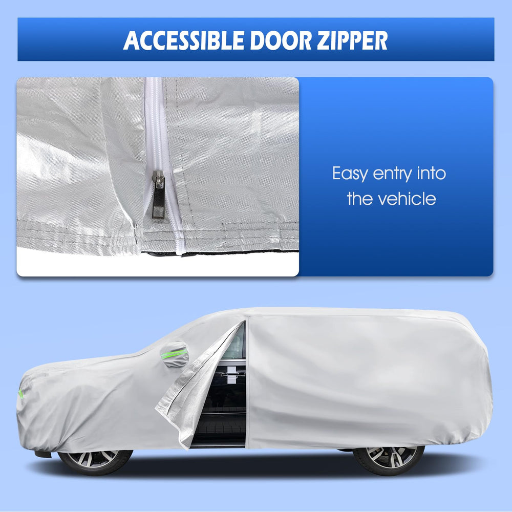 Migaven Suburban cover back view demonstrating full coverage for all-weather protection