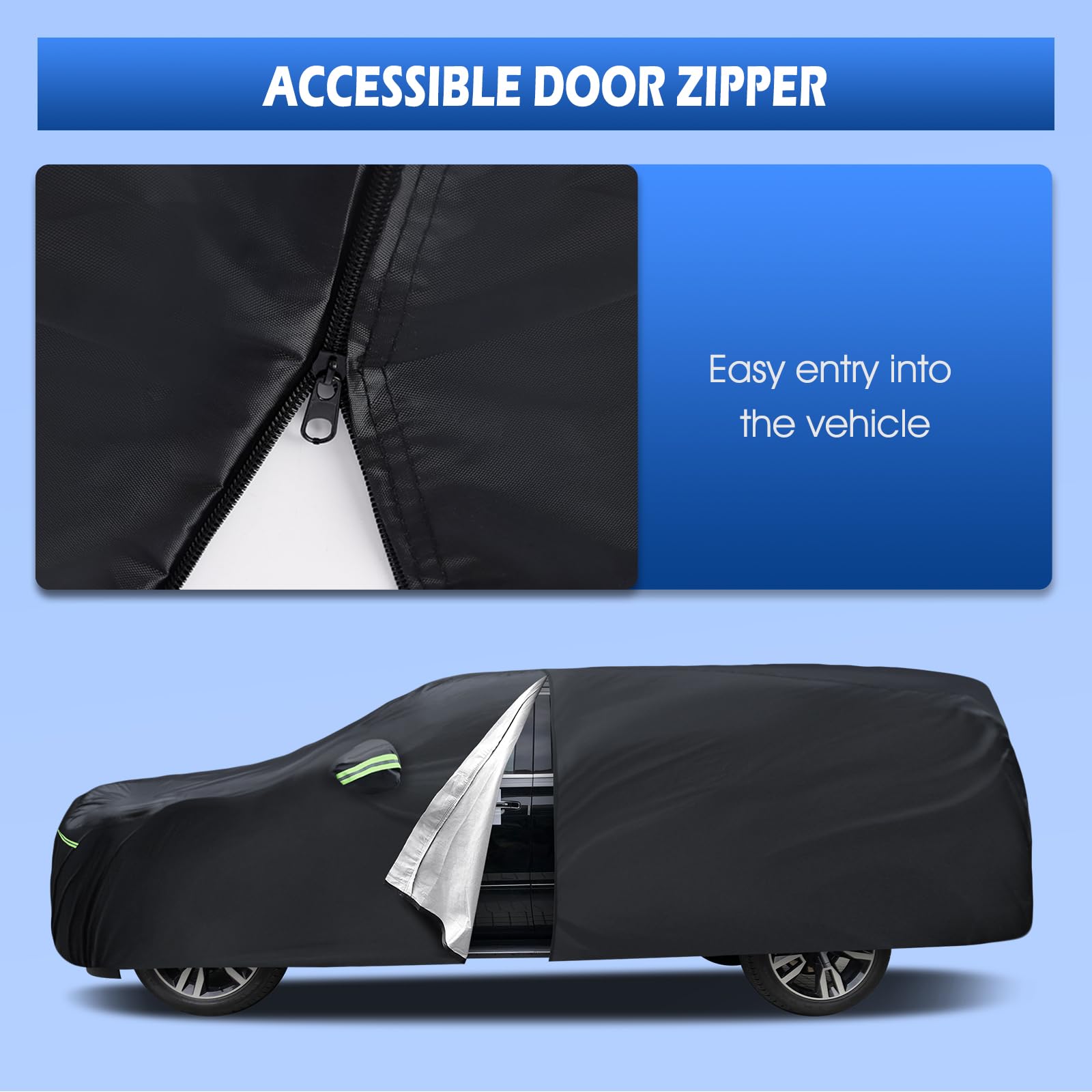 Migaven Suburban cover with driver zipper allows easy access without removing cover.
