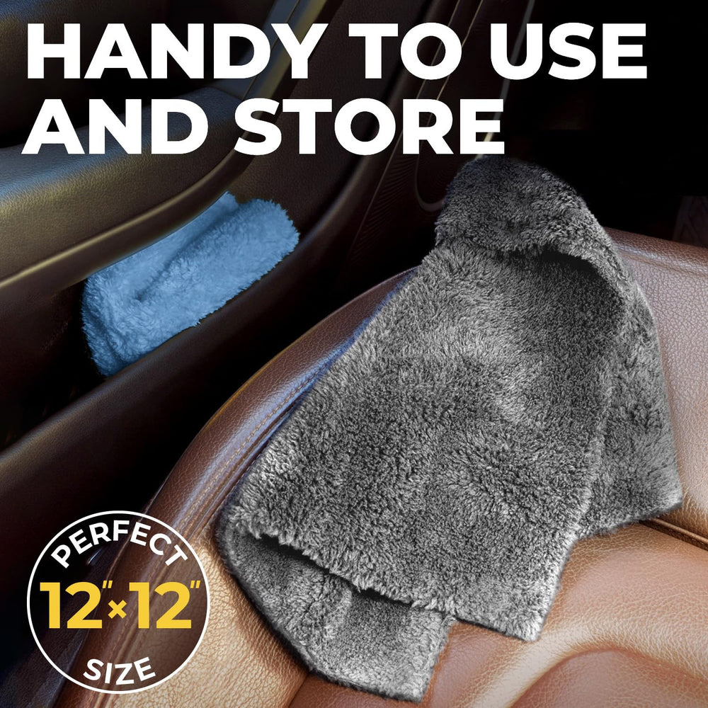 Mighty Cleaner 6-pack microfiber towels for home and auto cleaning tasks.