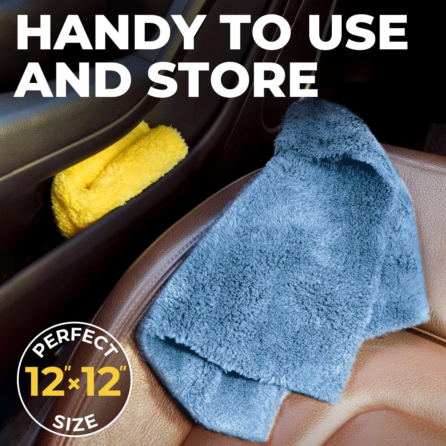 Mighty Cleaner compact towel set stays in your glove box for quick touch-ups.