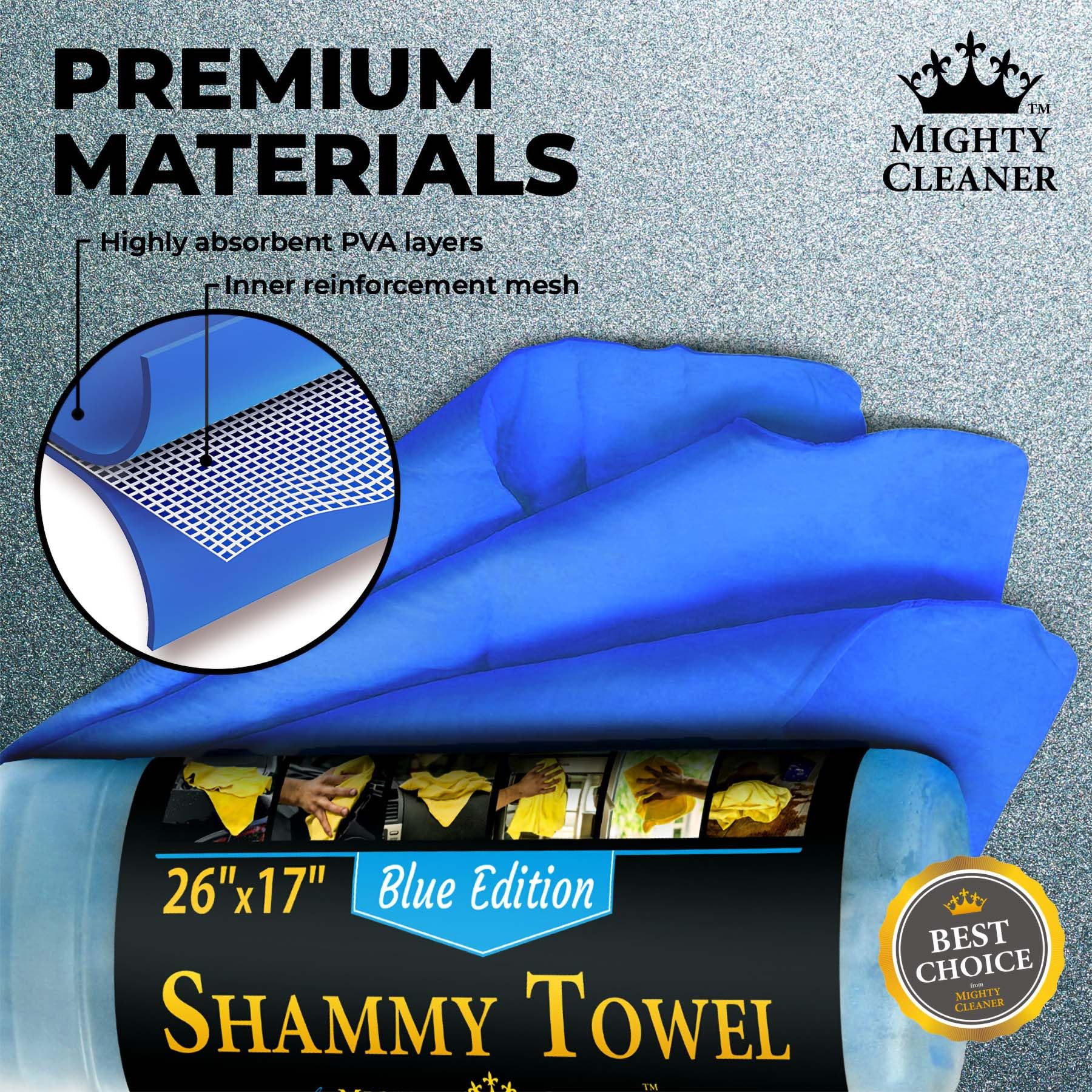 Mighty Cleaner durable reusable car towel resists shredding for years of use.