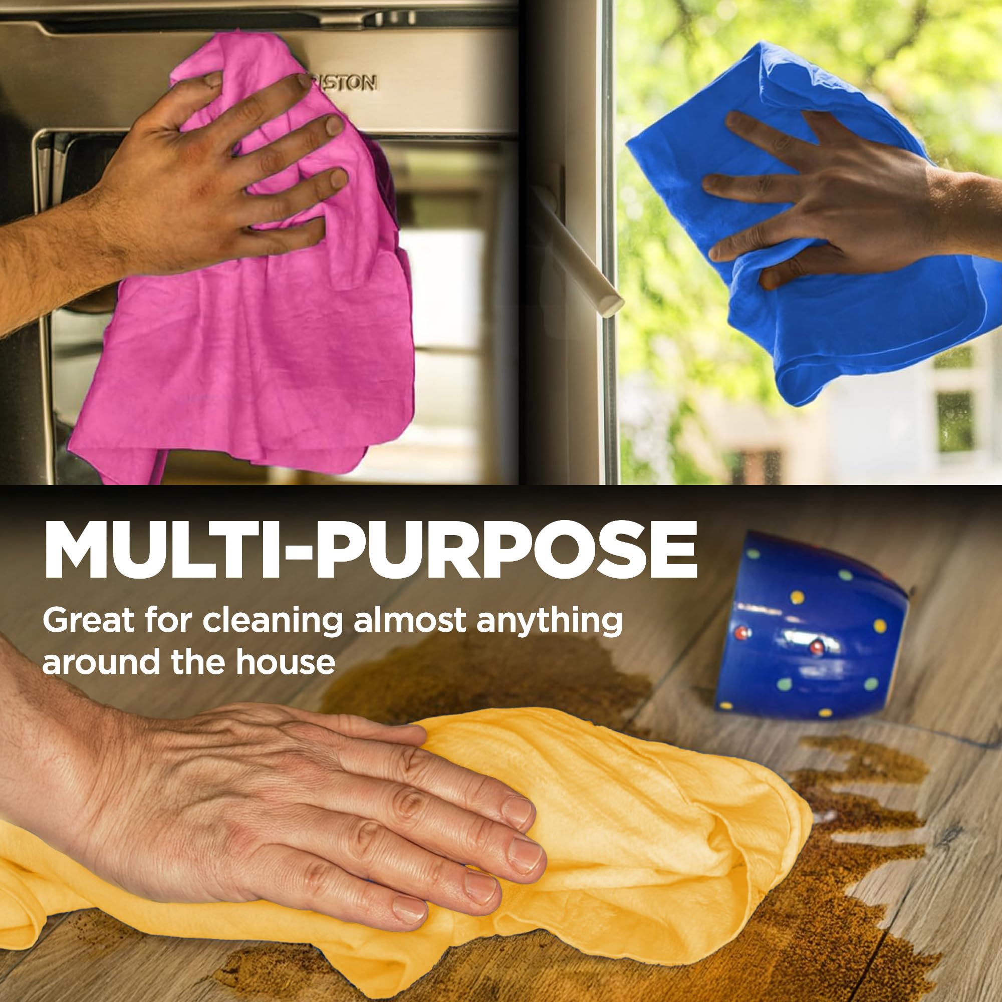 Mighty Cleaner ready to wipe and shine without residue.