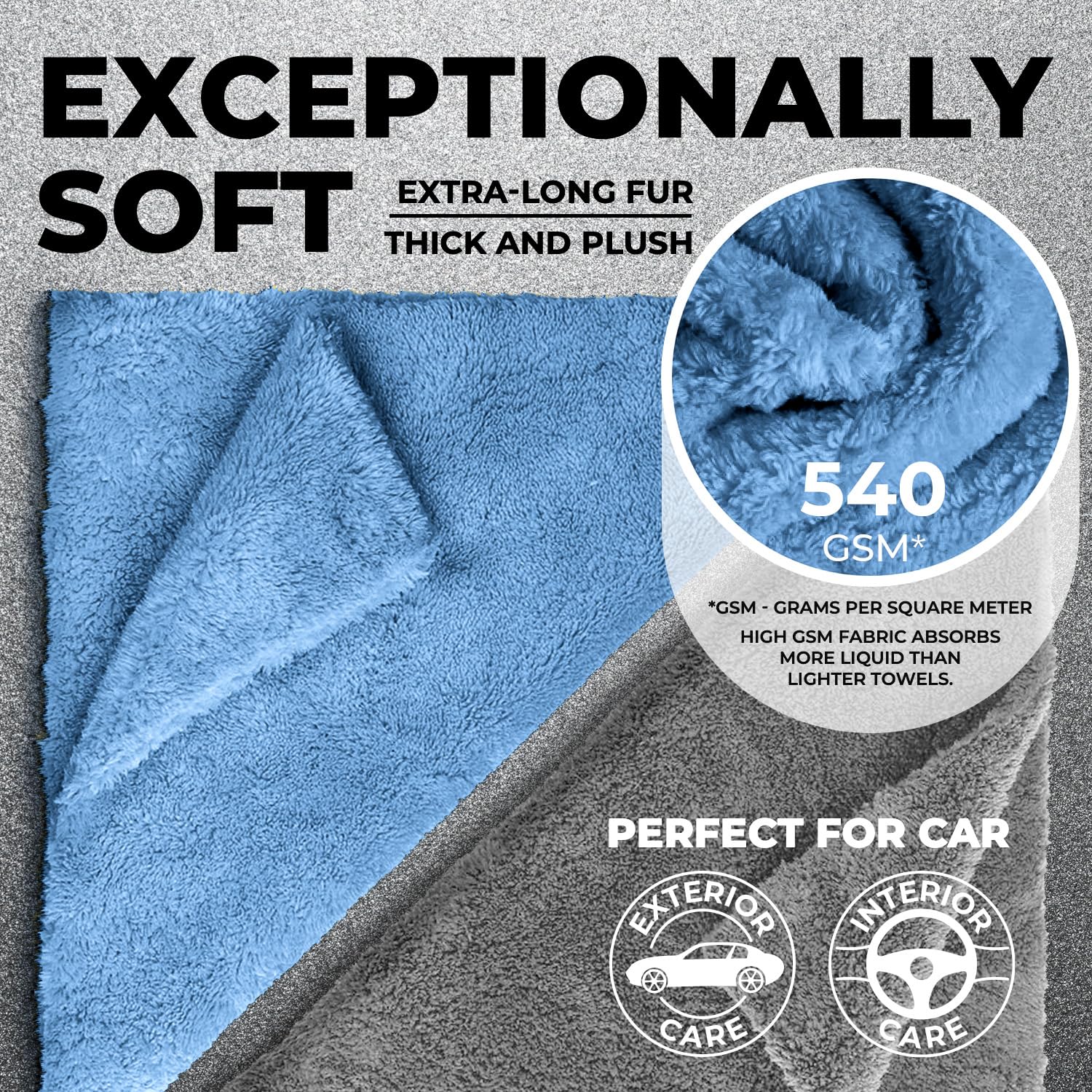 Mighty Cleaner edgeless microfiber towel ideal for detailing and polishing surfaces.