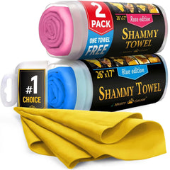 Mighty Cleaner Premium shammy 26x17 absorbs water for fast, streak-free car drying.