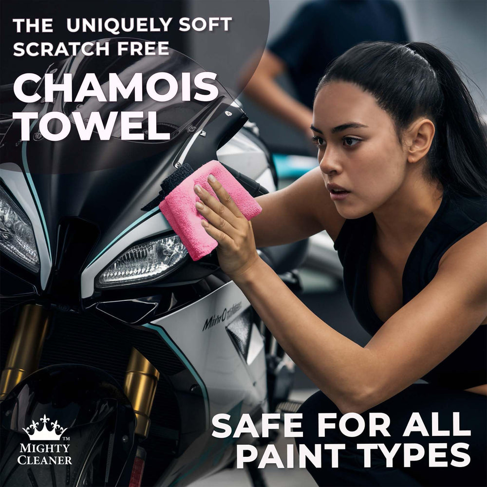 Mighty Cleaner shammy scratch-free glide over paint surfaces.