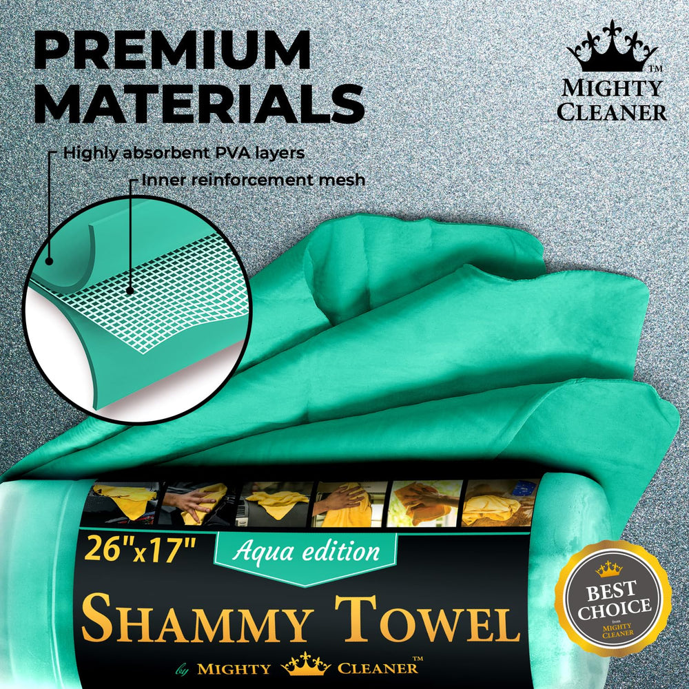 Mighty Cleaner chamois gliding softly without scratches on paint.