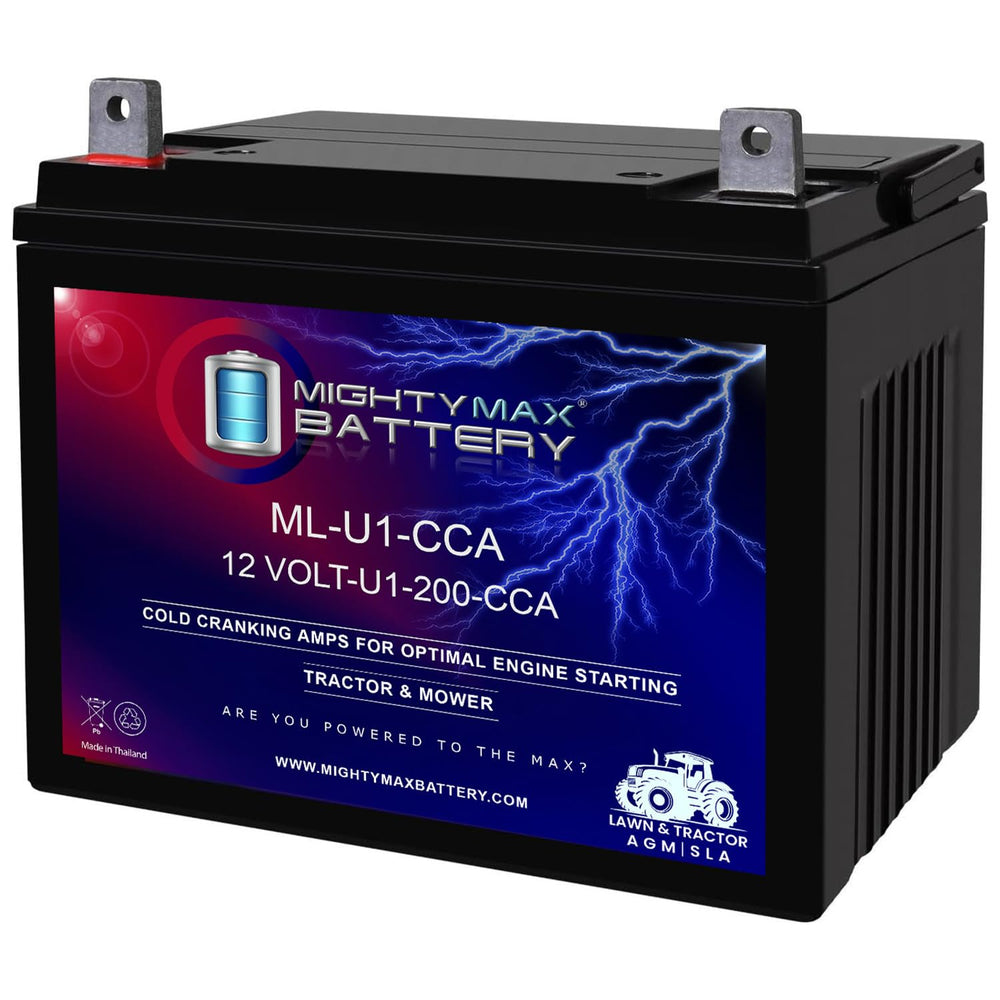 Mighty Max ML-U1 12V battery front view delivers reliable start power.