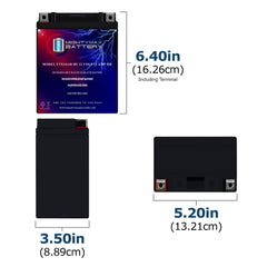 Mighty Max Battery YTX14AH side view highlights space-saving installation compatibility