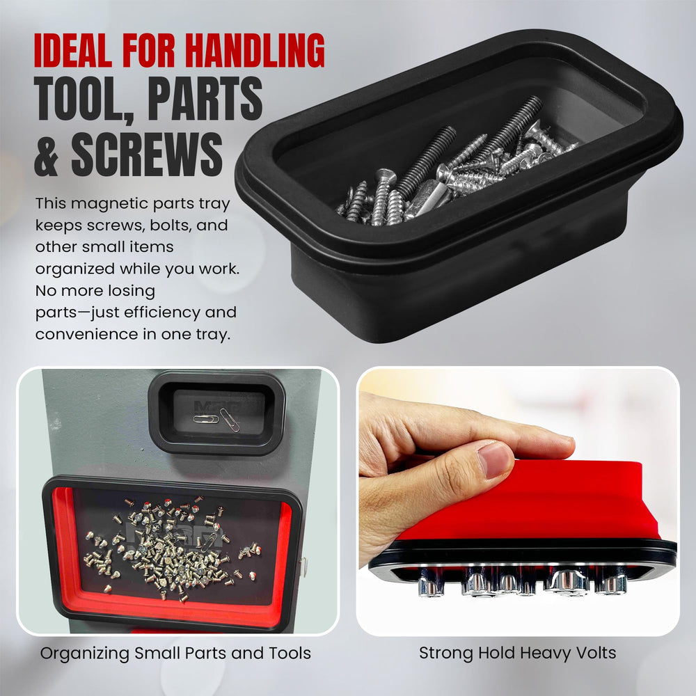 Mighty Red Ant tray base with strong magnet gripping metal surface