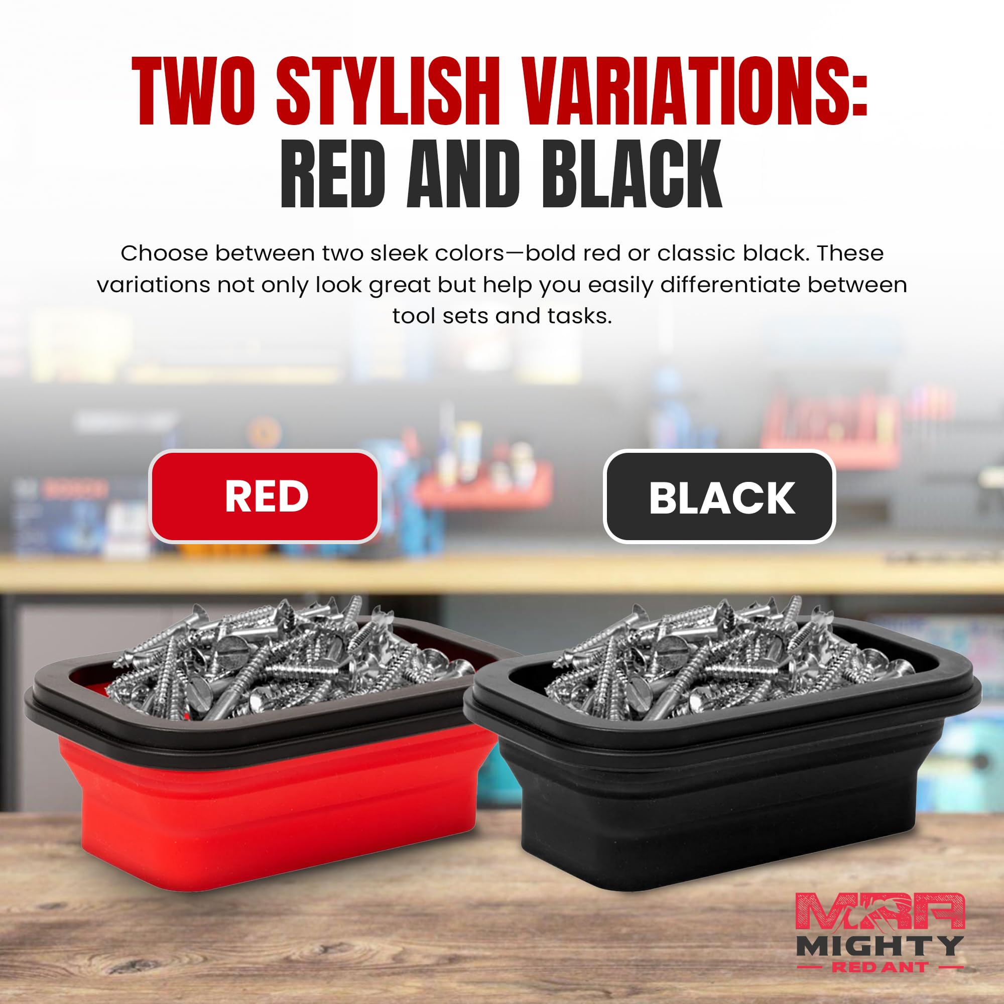 Mighty Red Ant trays hold screws and small parts to prevent loss