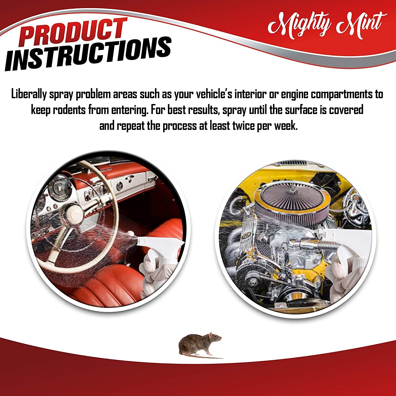 Mighty Mint scent for trucks and cargo areas deter rodents