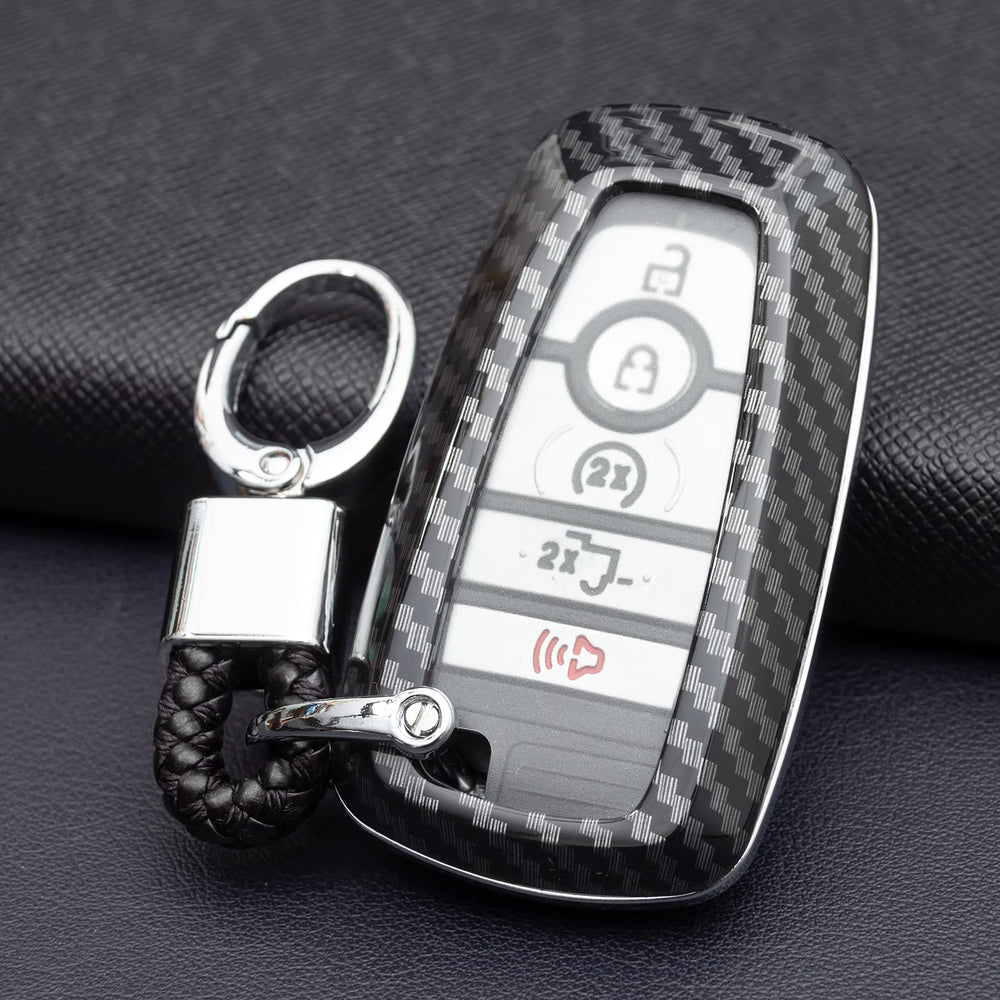 MIHUMIMO carbon fiber key fob cover for Edge with tough hard shell