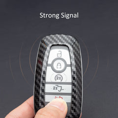 MIHUMIMO carbon fiber key fob cover for Explorer maintains full feature access