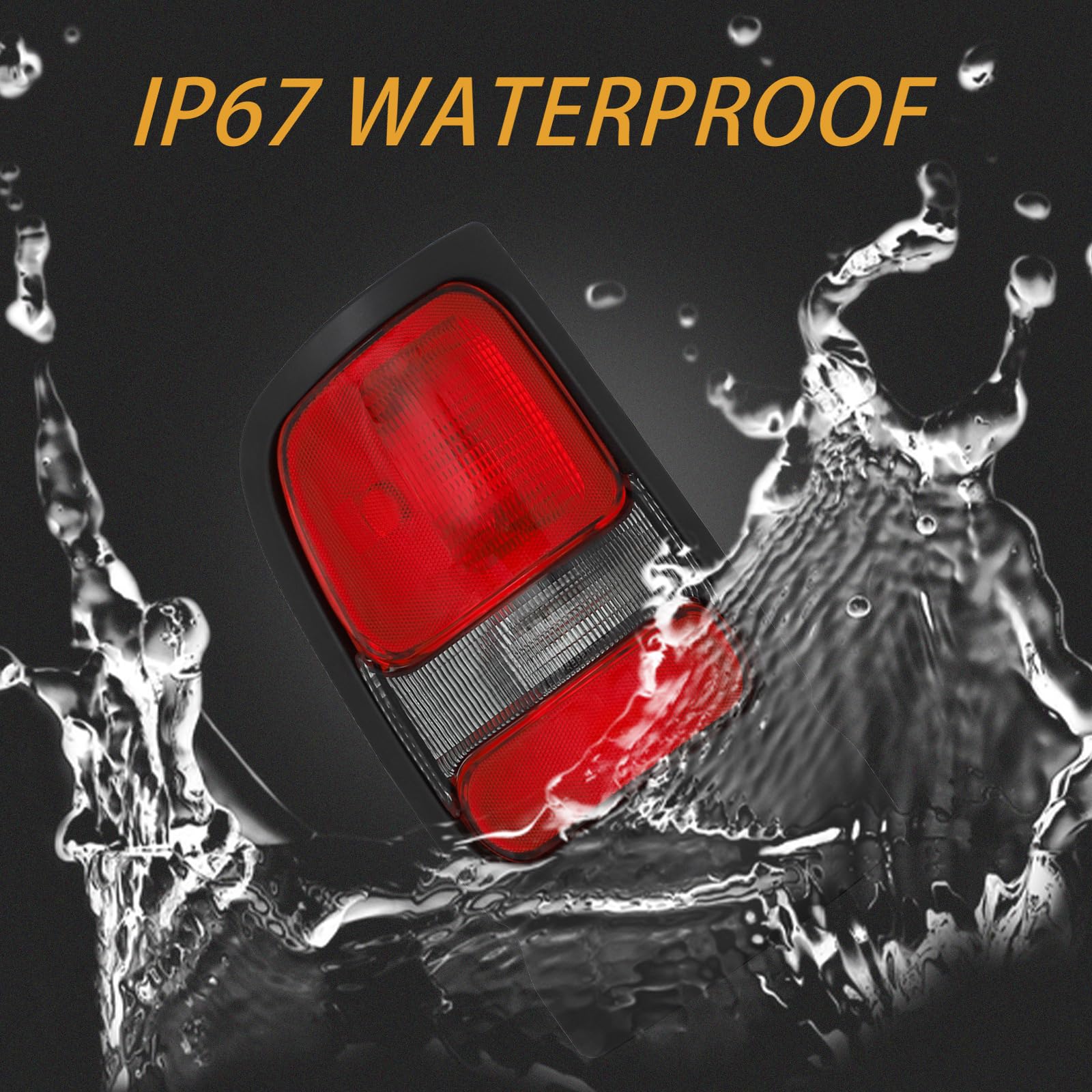 MiKaFex tail light lens close-up, clear red lens design for visibility.