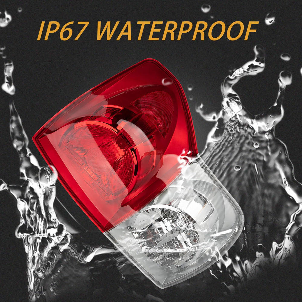 MiKaFex ABS plastic tail light features a durable clear red lens for longevity.
