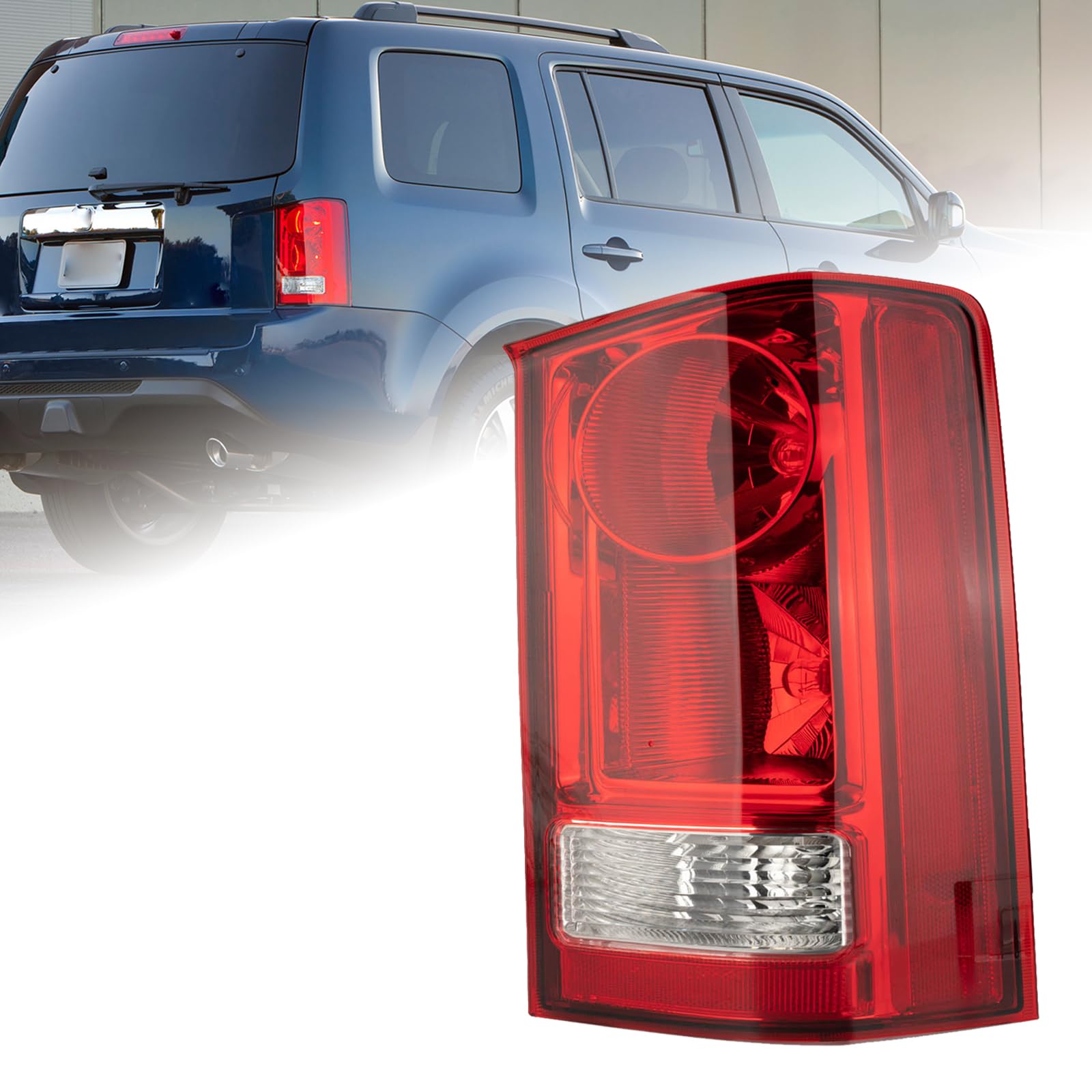 MiKaFex tail light for Honda Pilot, right rear, direct-fit with wiring harness included