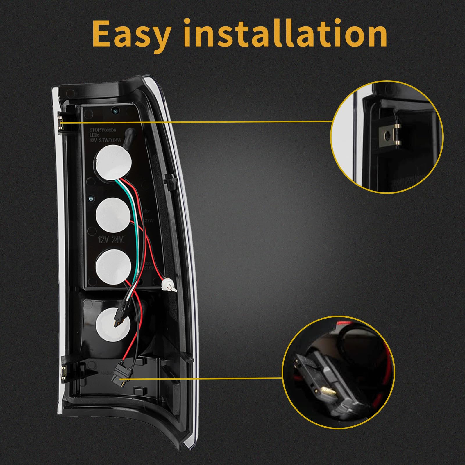 MiKaFex LED rear brake lamp, smoke finish, enhanced daytime visibility.