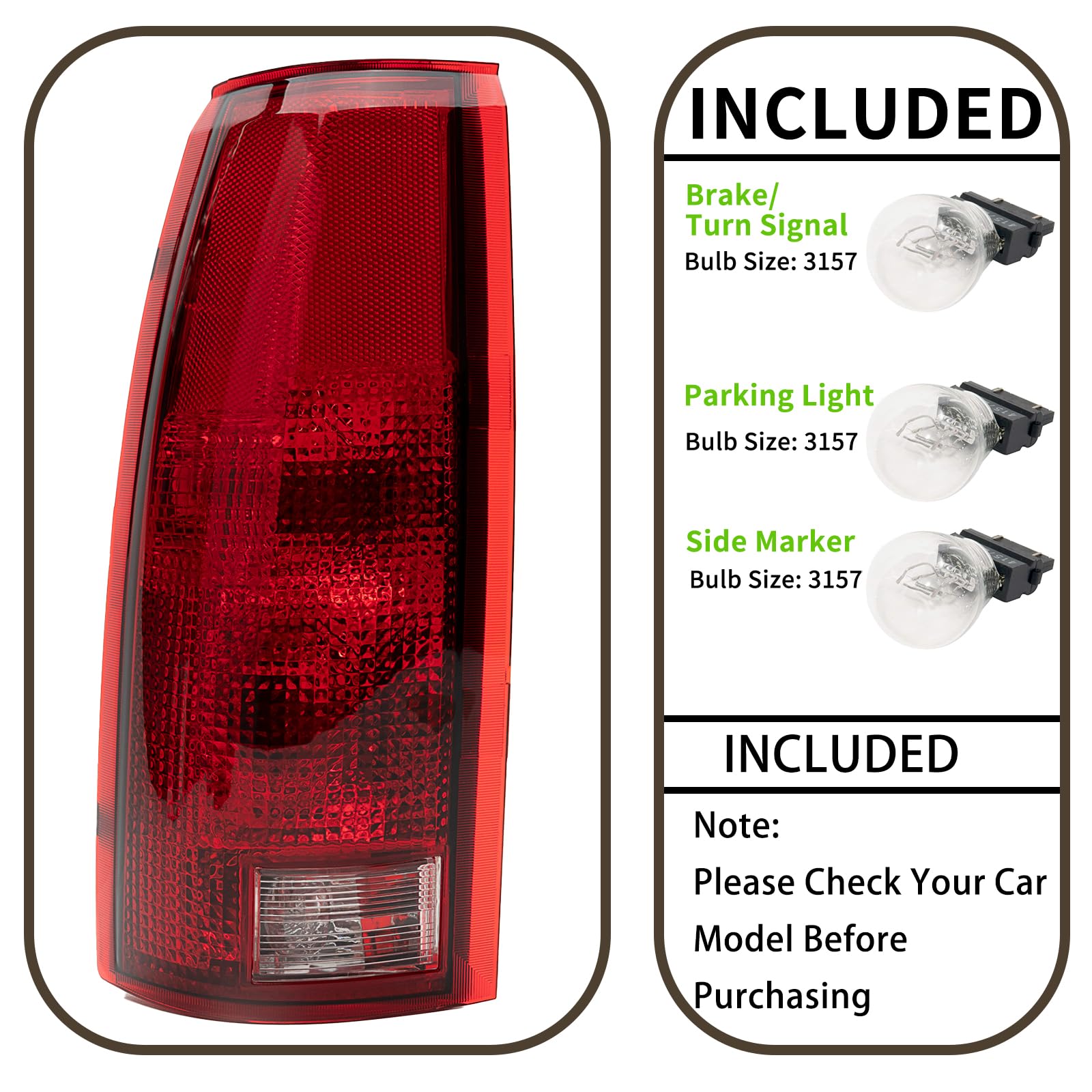 MiKaFex ABS plastic tail light construction resists wear and humidity