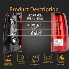 MiKaFex tail light assembly for Chevy Silverado 2003-2006, passenger-side direct-fit.